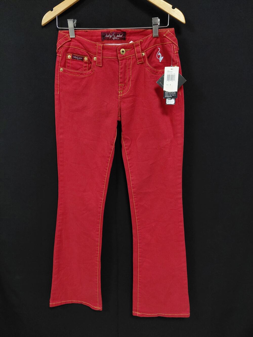 NWT Baby Phat Stretch Red Jeans Mid (10-12 in) Regular Denim Women Size 5